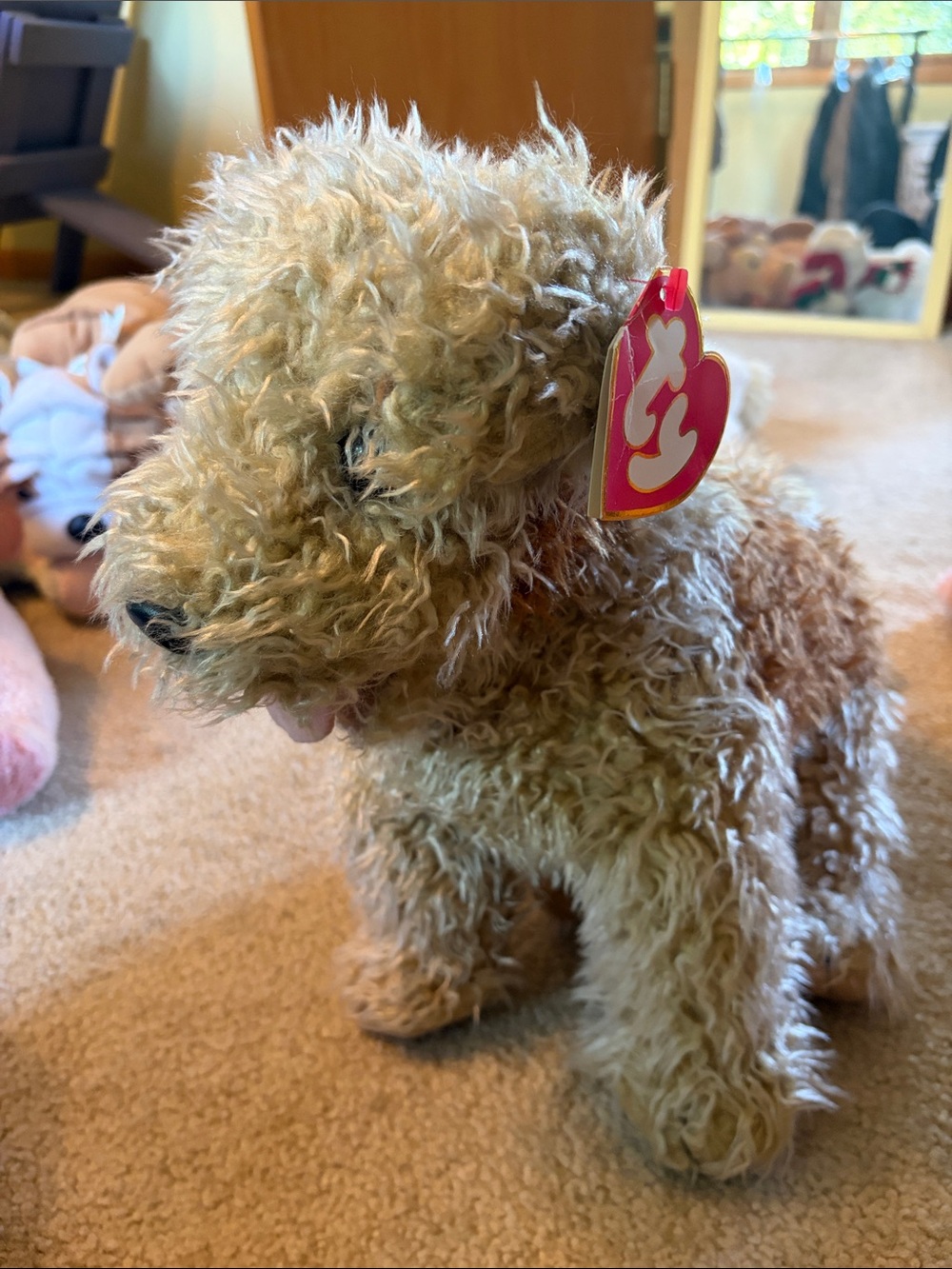 Ty Curly Fur Dog Plush - Light Brown